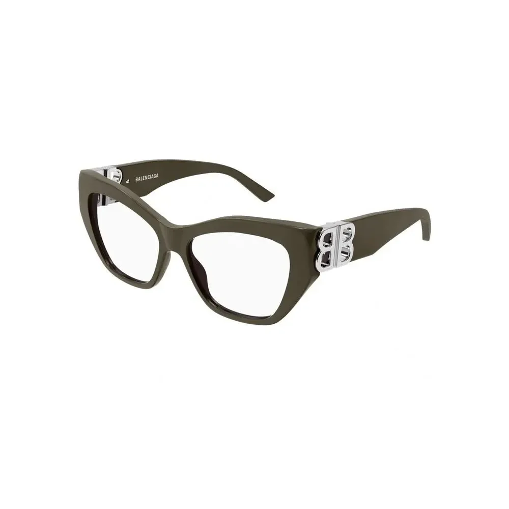 NEW!!! Balenciaga BB0312O 005 Gray Cat-Eye Glasses with Silver BB Logo Authentic